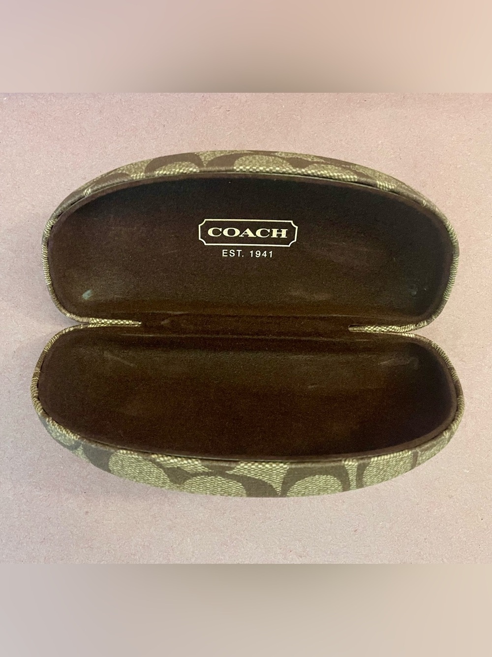 Coach Brown Signature Canvas Eyeglass Case